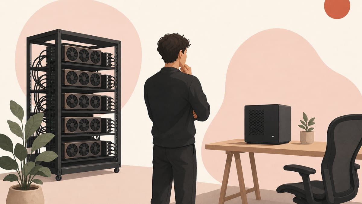 A founder choosing between a rented GPU cluster and the small machine already on their desk