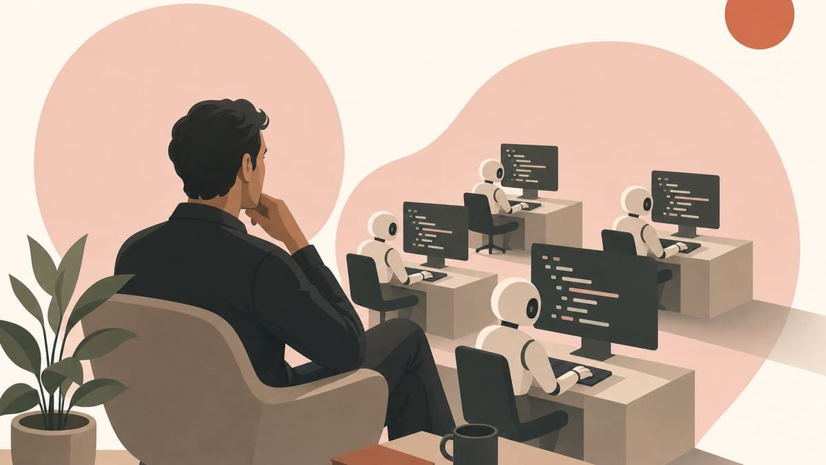 A single founder directing AI coding agents with judgment, review, and oversight